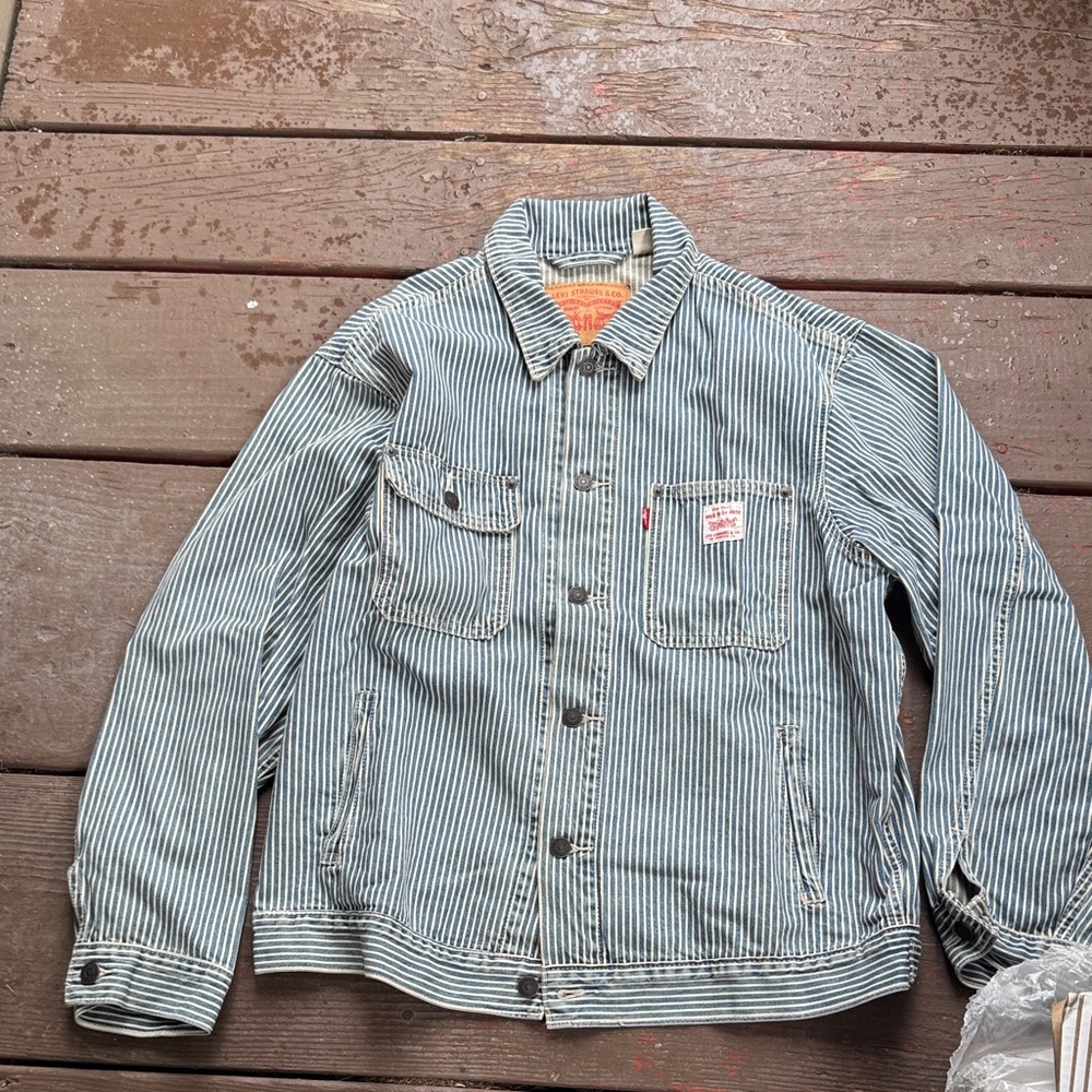 Levi's Blue Striped Shirt Jacket